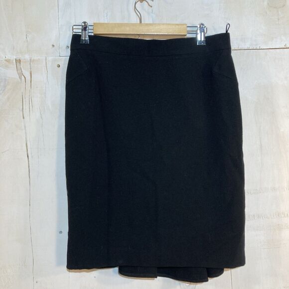 Givenchy Black Virgin Wool Mini Pencil Skirt Mermaid Hem Sz 44 Peplum Designer - Picture 2 of 9